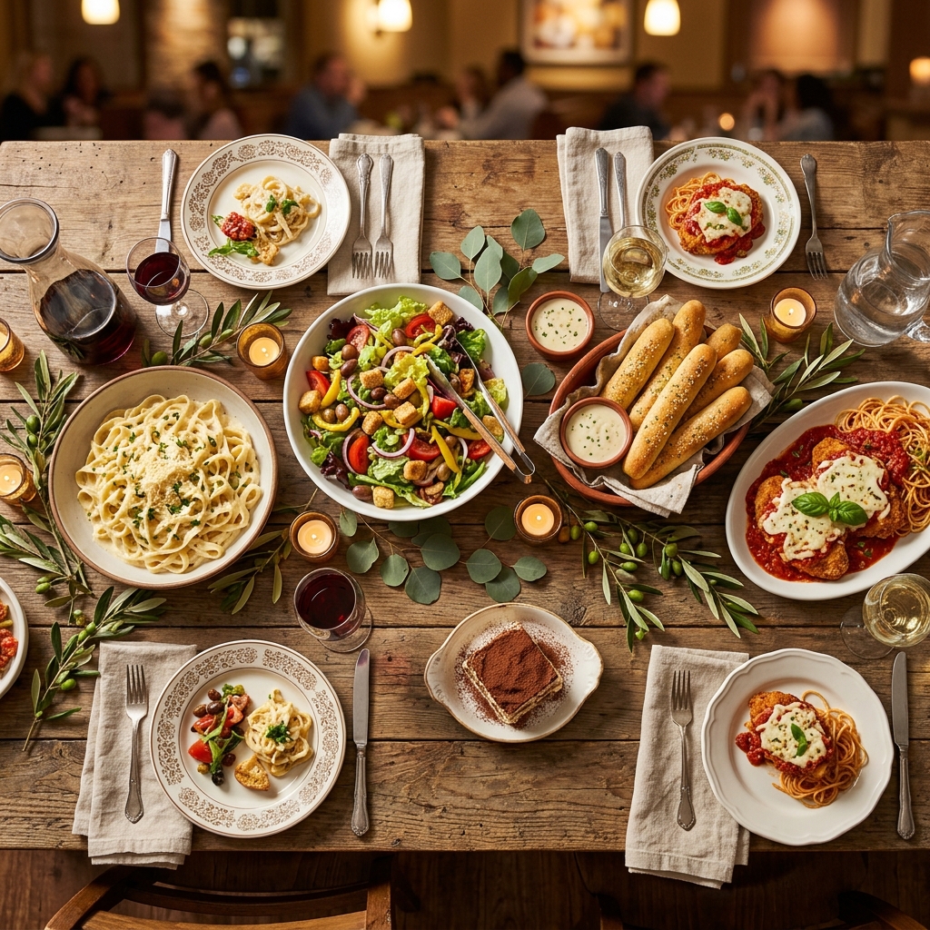 Olive Garden Italian Menu Spread